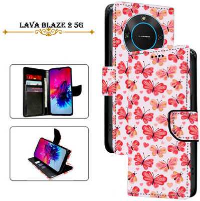 Hpa Flip Cover for Lava Blaze 2 5G(Red, Pack of: 1)