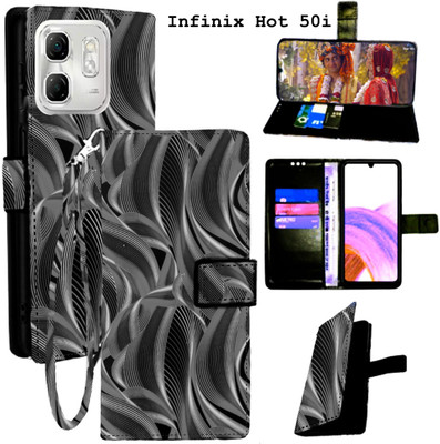 Mxkart Flip Cover for Infinix Hot 50i(Black, Pack of: 1)