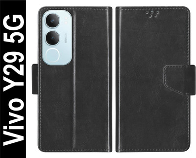 SBMS Flip Cover for Vivo Y29 5G Back Cover Case with Magnatic Closure(Black, Shock Proof, Pack of: 1)