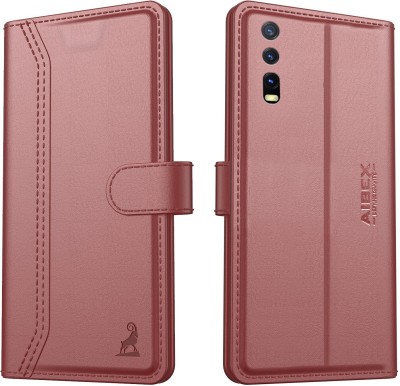 AIBEX Flip Cover for Vivo Y20 / Vivo Y20i / Vivo Y20A / Vivo Y12s / Vivo Y20G|Vegan PU Leather |Foldable Stand(Brown, Cases with Holder, Pack of: 1)
