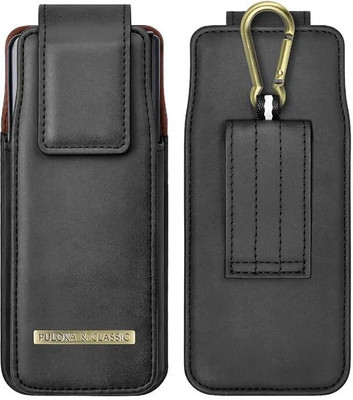 TECHGEAR Flip Cover for 5G Pouch Belt Clip Leather Case, Waist Bag Phone Case(Black, Pack of: 2)