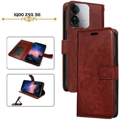 Cutemart Flip Cover for iQOO Z9X 5G(Brown, Pack of: 1)