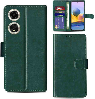 Kalua Mall Flip Cover for Oppo A59 5G mobile flip cover | Oppo CPH2617 mobile flip cover | Green(Green, Magnetic Case, Pack of: 1)