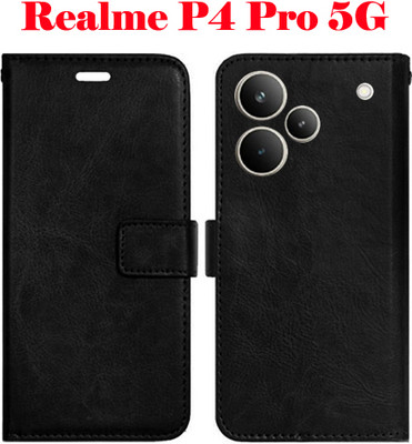 SHANNO Flip Cover for Realme P4 Pro 5G(Black, Pack of: 1)