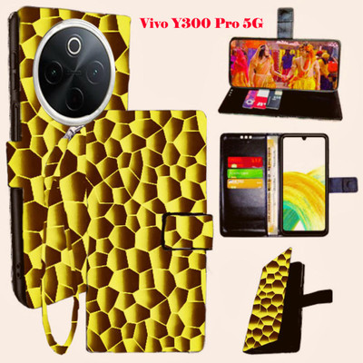 Realgo Flip Cover for Vivo Y300 Pro 5G(Yellow, Pack of: 1)