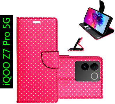 Toklot Flip Cover for iQOO Z7 Pro 5G(Pink, Pack of: 1)