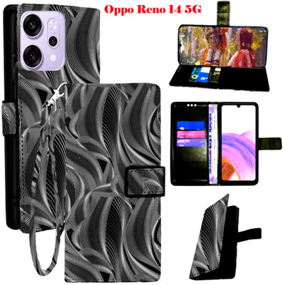 Vacko Flip Cover for Oppo Reno 14 5G(Black, Pack of: 1)