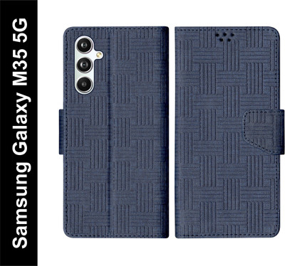 korumacase Flip Cover for Samsung Galaxy M35 5G Back Cover Case(Blue, Shock Proof, Pack of: 1)