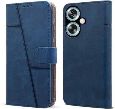 SnapStar Flip Cover for oppo A59 5G (Premium Leather Material | Built-in Stand | Card Slots and Wallet)(Blue, Dual Protection, Pack of: 1)