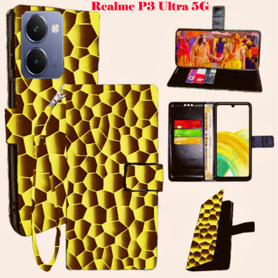 SHANNO Flip Cover for Realme P3 Ultra 5G(Yellow, Pack of: 1)