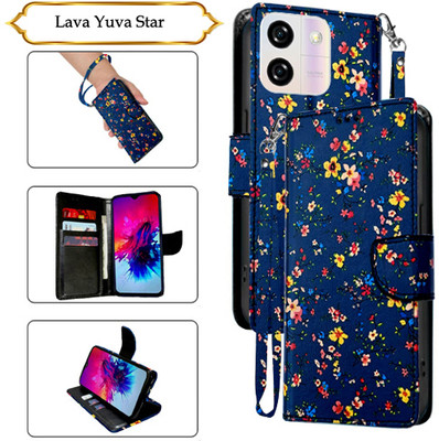 Asmart Flip Cover for Lava Yuva Star(Blue, Pack of: 1)