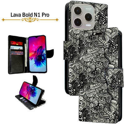 Hpa Flip Cover for Lava Bold N1 Pro(Black, Pack of: 1)