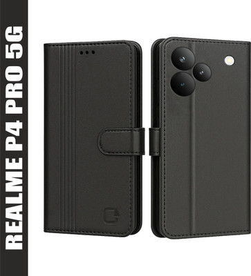 AIBEX Flip Cover for Realme P4 Pro 5G|Inbuilt Wallet & Card Slots|Premium Leather Magnetic Case(Black, Card Holder, Pack of: 1)
