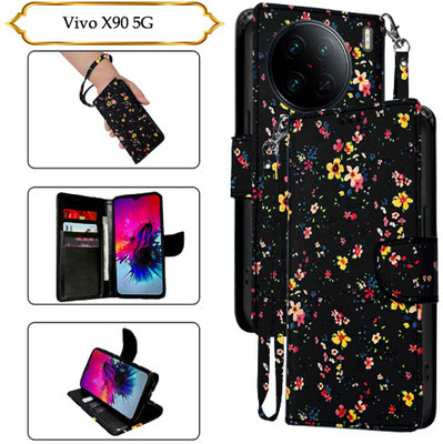 PARGO Flip Cover for Vivo X90 5G(Black, Pack of: 1)