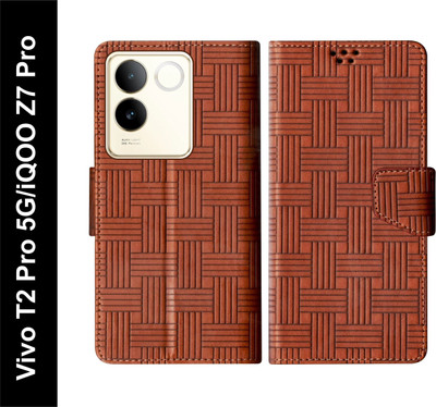 SBMS Flip Cover for iQOO Z7 Pro 5G / Vivo T2 Pro 5G Back Cover Case with Magnatic Closure(Brown, Shock Proof, Pack of: 1)