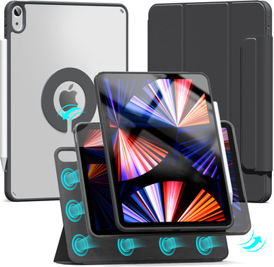 Proelite Flip Cover for iPad (A16) 11th/10th Gen (2025/2022) Case, Magnetic Shockproof Case With Pencil Holder(Black)