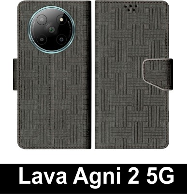 SBMS Flip Cover for Lava Agni 2 5G(Black, Shock Proof, Pack of: 1)