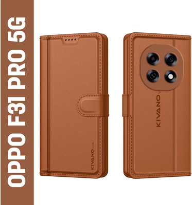 KIVANO LUXE Flip Cover for Oppo F31 Pro 5G(Brown, Magnetic Case, Pack of: 1)