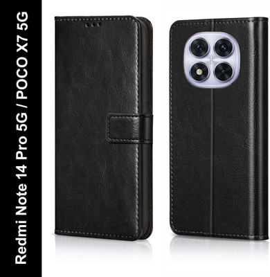 Cockcrow Flip Cover for Redmi Note 14 Pro 5G, POCO X7 5G(Black, Shock Proof, Pack of: 1)