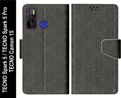 SBMS Flip Cover for TECNO Camon 15 / TECNO Spark 5 / TECNO Spark 5 Pro(Black, Shock Proof, Pack of: 1)