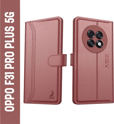 AIBEX Flip Cover for Oppo F31 Pro Plus 5G |Premium Leather Finish | Magnetic Closure | Kickstand Feature(Brown, Magnetic Case, Pack of: 1)