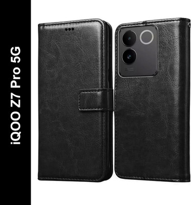 Casotec Flip Cover for iQOO Z7 Pro 5G(Black, Pack of: 1)
