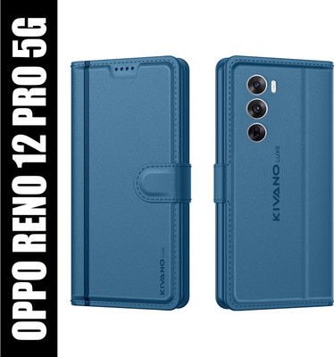 KIVANO LUXE Flip Cover for Oppo Reno 12 Pro 5G(Blue, Magnetic Case, Pack of: 1)