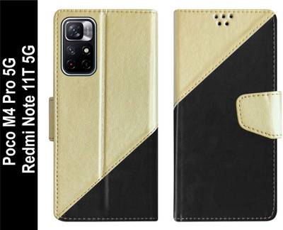 SBMS Flip Cover for Redmi Note 11T 5G / Poco M4 Pro 5G Back Cover Case(Black, Shock Proof, Pack of: 1)