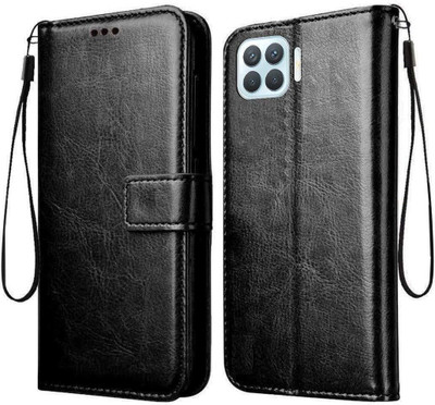 SUCH Flip Cover for Flip Cover for OPPO-F17 Pro (Black, Dual Protection, Pack of: 1)(Black, Cases with Holder)