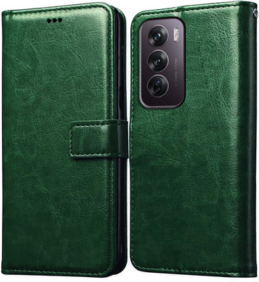 Casotec Flip Cover for Oppo Reno 12 5G(Green, Pack of: 1)