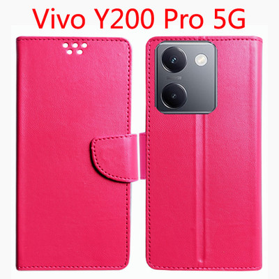 Toklot Flip Cover for Vivo Y200 Pro 5G(Pink, Pack of: 1)