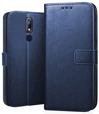 Luxury Counter Flip Cover for Nokia 7.1(Blue, Shock Proof, Pack of: 1)