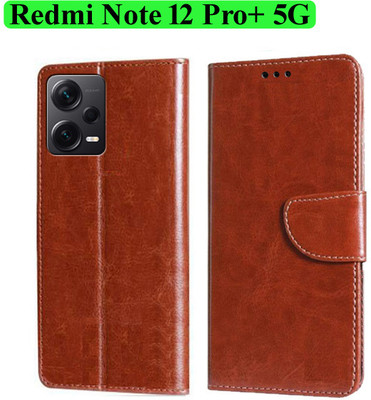 Wynhard Flip Cover for Redmi Note 12 Pro+ 5G, Redmi Note 12 Pro Plus 5G(Brown, Grip Case, Pack of: 1)