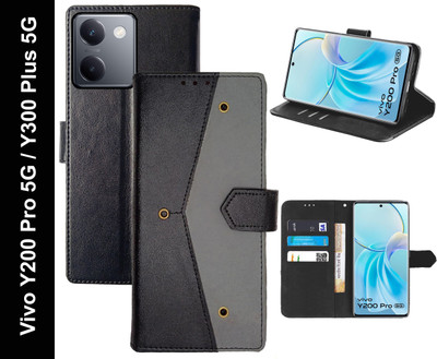 Mashgul Flip Cover for Vivo Y200 Pro 5G, Vivo Y300 Plus 5G(Black, Shock Proof, Pack of: 1)