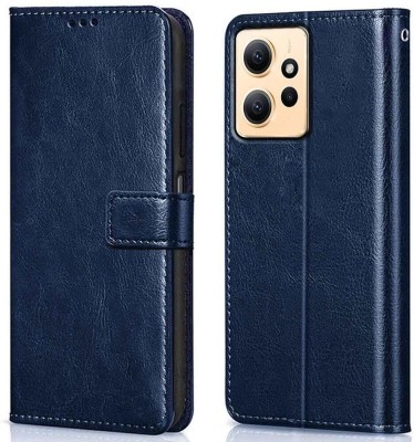 COVERHEAD Flip Cover for Back Cover for Redmi Note 12 4G-MZB0E5WIN (Blue, Dual Protection, Pack of: 1)(Blue, Cases with Holder)