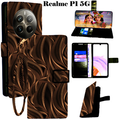 Mxkart Flip Cover for Realme P1 5G(Brown, Pack of: 1)