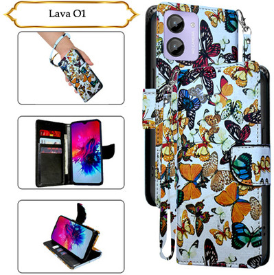 SALGO Flip Cover for Lava O1(White, Pack of: 1)