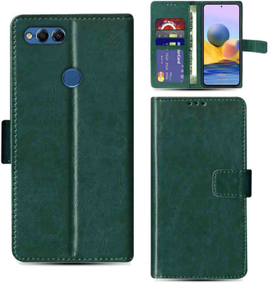 Kalua Mall Flip Cover for Honor 7X mobile flip cover | Honor BND-AL10 mobile flip cover | Green(Green, Magnetic Case, Pack of: 1)