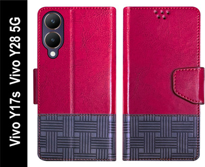Telecase Flip Cover for Vivo Y17s / Vivo Y28 5G Back Cover Case with Magnatic Closure(Red, Shock Proof, Pack of: 1)