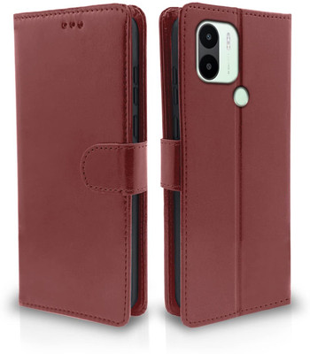 Juberous Flip Cover for Poco C50, Poco C51, Redmi A1 Plus, Redmi A2 Plus(Brown, Cases with Holder, Pack of: 1)