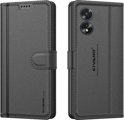 KIVANO LUXE Flip Cover for Oppo A18 4G / Oppo A38 4G(Black, Magnetic Case, Pack of: 1)