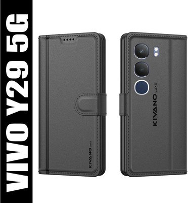 KIVANO LUXE Flip Cover for Vivo Y29 5G(Black, Magnetic Case, Pack of: 1)