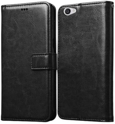 AKSP Flip Cover for Leather Finish Inside TPU Vivo Y55L(Black, Magnetic Case, Pack of: 1)