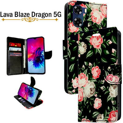 Cutemart Flip Cover for Lava Blaze Dragon 5G(Black, Pack of: 1)