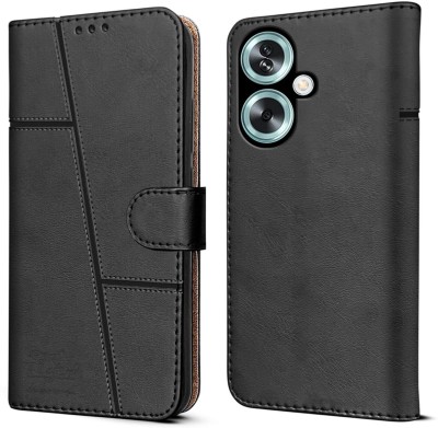 spaziogold Flip Cover for OPPO A59 5G(Premium Leather Material | Built-in Stand | Card Slots and Wallet)(Black, Dual Protection, Pack of: 1)