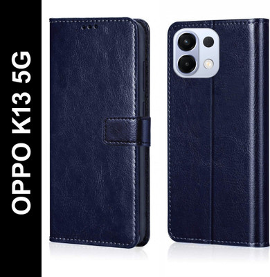 Flocculent Flip Cover for OPPO K13 5G(Blue, Shock Proof, Pack of: 1)
