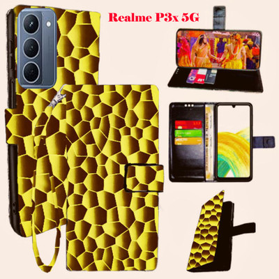 SHANNO Flip Cover for realme P3x 5G(Yellow, Pack of: 1)