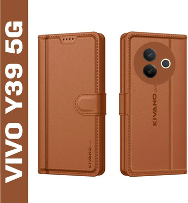 KIVANO LUXE Flip Cover for Vivo Y39 5G(Brown, Magnetic Case, Pack of: 1)