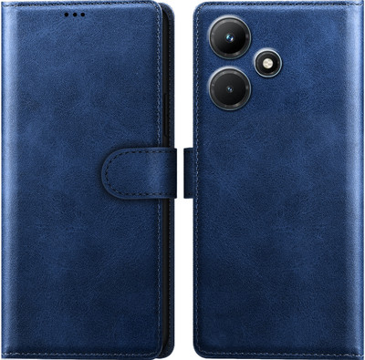 Roxel Flip Cover for Infinix Hot 30I 5G |Vegan PU Leather |Foldable Stand & Pocket |Magnetic Closure(Blue, Dual Protection, Pack of: 1)