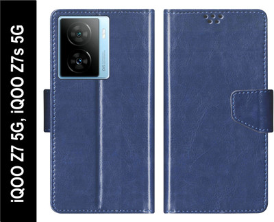 SBMS Flip Cover for iQOO Z7 5G / iQOO Z7s 5G(Blue, Shock Proof, Pack of: 1)